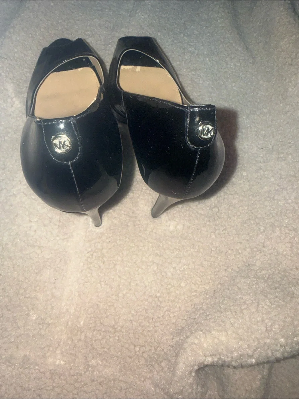 Michael Kors Black Patent Peep-Toe Heels
